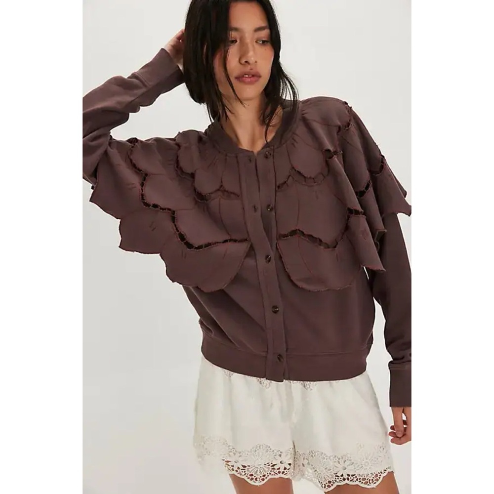 NWT Free People Fluttercape Sweatshirt Cardigan